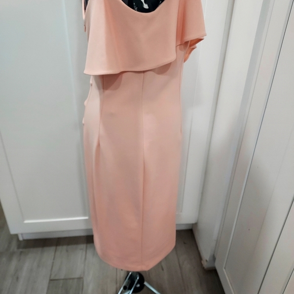 Elegant Peach Ruffle Dress - Picture 4 of 7